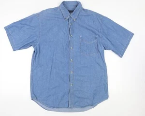 Salute Oleg Cassini Men's Blue Denim Shirt - Size L - Picture 1 of 12