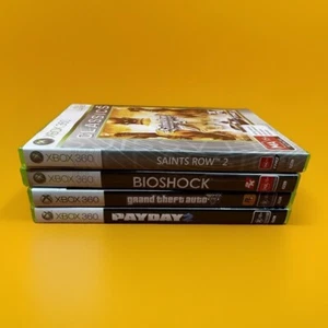 XBox 360 Hit 4 Pack Bioshock Payday 2 Grand Theft Auto 5 Saints Row 2 - Picture 1 of 9