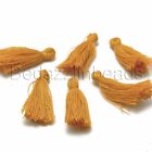 Lot Of 6 Mini 1 1/4 Inch Long Cotton Thread Tassel Charms For Sewing Or Jewelry