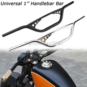 UK Motorcycle 1" Drag Handlebar Z Bar For Harley Sportster 883 1200 XL Dyna Cafe - Picture 1 of 9