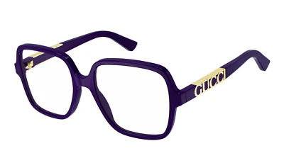 Негабаритные очки для чтения GUCCI GG1193O 003 56-18 в фиолетовой и золотой оправах - Изображение 1 из 4