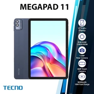 TECNO Megapad 11 Wi-Fi+4G Anrdoid PC Tablet (LTE Ver./Grey/8GB+128GB/Unlocked) - Picture 1 of 3