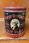 Vintage George Washington Cut Plug Tobacco RJ Reynolds Round Tin Litho Can Empty