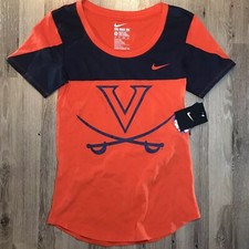 Nike Womens NCCA UVA Cavaliers Orange T Shirt Athletic Cut Size XSmall 
