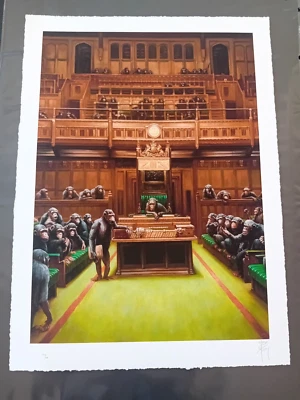 MASON STORM Mono Parlamento III Impresión Firmado Banksy I II 1 2 3 Foto 1 de 4