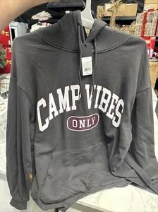 Fleece Hoodie "Camp Vibes" Soft Durable Comfy Warm - Picture 1 of 2