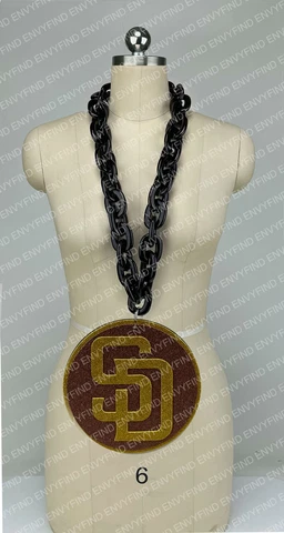 New MLB SAN DIEGO PADRES BLACK Jumbo Big Fan Chain Necklace Foam MI USA Cover