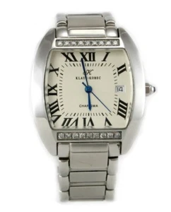 Klaus Kobec Charisma Stainless Steel Watch Unisex 18 Diamonds Sapphire Crystal - Picture 1 of 8