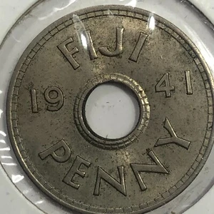 1941 Fiji One Penny Foreign Coin #1784 - Picture 1 of 2