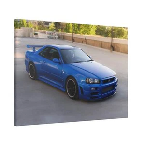 Nissan R34 GTR High Resolution Museum Quality Horizontal Canvas Print #024 - Picture 1 of 10
