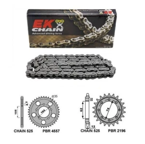 TRASMISSIONE GILERA GP 800 2009/2014 KIT PIGNONE CORONA CATENA EK 525 - Imagen 1 de 6