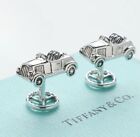 TIFFANY & CO. Car Cufflinks Sterling Silver W/Box Pouch Vintage CB