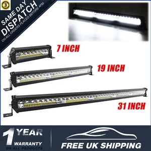 7/19/31 Inch Led Slim Light Bar Flood Work Lamp Suv Recovery Truck 4x4 Bulbar - Picture 1 of 11
