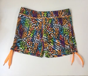 Puma Girls Active Boyshort M ( 8-10 Years ) Summer Sports Swim Bike Run Leopard - Picture 1 of 8