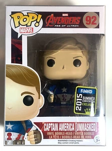 Funko POP! Captain America [Unmaskiert] #92 *2015 SDCC Exclusive* in Protektor - Bild 1 von 6