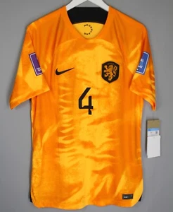 NWT NETHERLAND HOLLAND 2022 2023 HOME FOOTBALL SHIRT JERSEY #4 VIRGIL - Picture 1 of 8