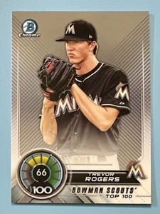 2018 Bowman Chrome Trevor Rogers #BTP-66 Miami Marlins RC - Picture 1 of 2