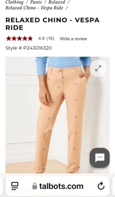 Talbots Relaxed chino “Vespa ride” Women Size 4 - Image 1 of 4