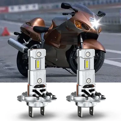 Par de faros LED H7 blancos para motocicleta Kawasaki Ninja 250r 2008-2012 Foto 1 de 4