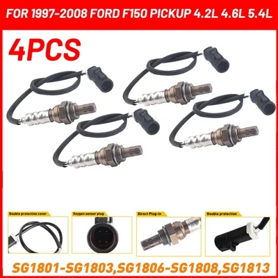 Sensor de oxígeno O2 4 piezas para camioneta Ford F150 1997-2008 4,2 L 4,6 L 5,4 L delantero + trasero Foto 1 de 4