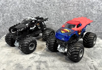 Hot Wheels Monster Jam Man Of Steel Superman & Batman Monster Trucks Large 1:24 - Image 1 of 4