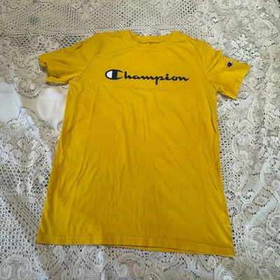 Camiseta Amarilla Campeón Niños Manga Corta Crew Auténtica Ropa Deportiva Talla XL Foto 1 de 4