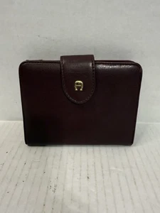 Etienne Aigner Folding Leather Wallet Burgundy - Picture 1 of 7