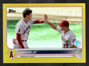 2022 Shohei Ohtani & Mike Trout Topps Series One Gold 1st Edition Angels #159 - Picture 1 of 2