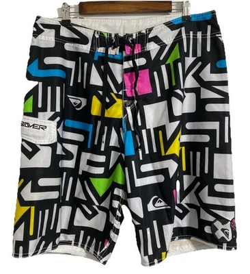 Pantalones Cortos Quicksilver Para Hombre Cintura 36 Bañador Carga Bolsillo Sin Forro Años 90 Y2K - Imagen 1 de 4