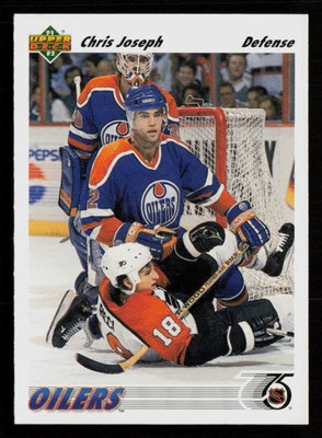 Chris Joseph 1991-92 Upper Deck #436 Edmonton Oilers Hockey Card - Image 1 of 2