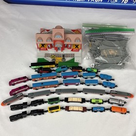 Galoob Micro Machines 33 Car 5 Full Train Set Lot with Over 50 Tracks