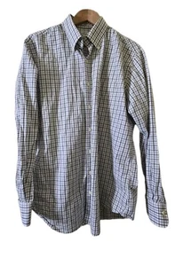 Peter Millar Button Down Shirt Mens Large Gray Black Check Golf Office Formal - Picture 1 of 5