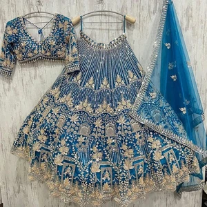 Party Wear Indian New Lengha Wedding Bollywood Pakistani Designer Lehenga Choli - Picture 1 of 8