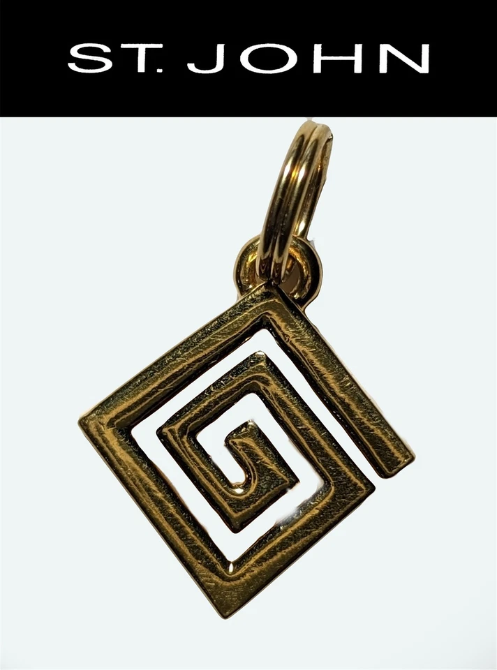 St John вязаный золотистый маленький квадратный логотип подвеска на молнии - Изображение 1 из 1