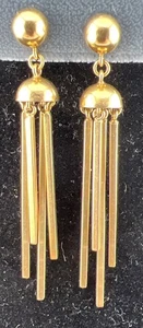 Vintage 18k Gelbgold Quaste Chandelier Ohrringe signiert EAJ, Original Rückseiten - Bild 1 von 8