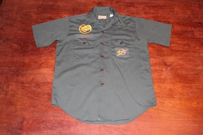 Boy Scouts of America BSA Men's Shirt Green Explorer Small??? Size Sewn Patches - Image 1 of 4