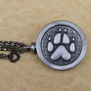 Pewter Keepsake Pet Memory Charm Cremation Urn with Chain - Memorial Paw - Picture 1 of 1