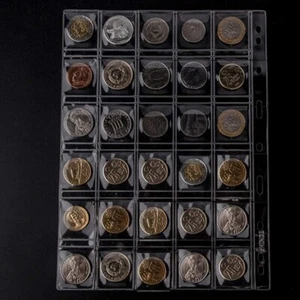 Pagine per La Raccolta Di Monete Di Zio Paul 5 Fogli 30 Tasche Inserti per Porta - Foto 1 di 24