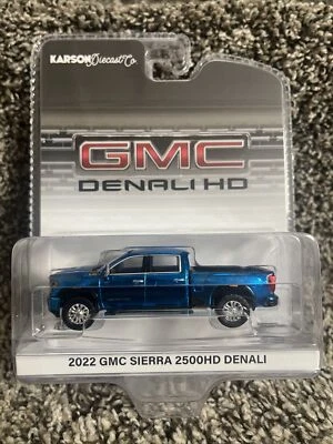 GMC Sierra 2500 Denali 1:64 GreenLight CROMO AZUL PERSECUCIÓN 2022 ¡NUEVO! ¡Difícil de encontrar! Foto 1 de 3