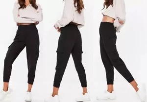 Mujer Damas con Puños Pantalones Cargo Ajustado Jogging Gimnasio Ru (8-14) - Imagen 1 de 5