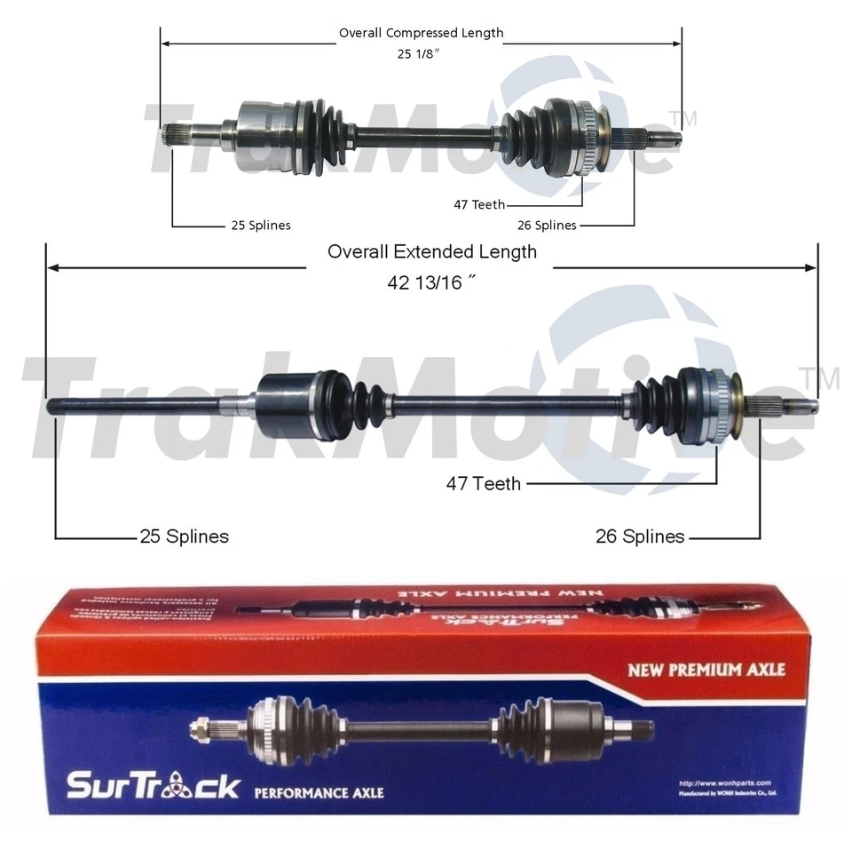 Juego de 2 ejes delanteros SurTrack CV para Dodge Grand Caravan Chrysler AWD Foto 1 de 1