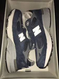 New Balance 993 USA Kith Fieg Navy Blue Grey White Mens Size 8 2E Wide MR993NV - Picture 1 of 6