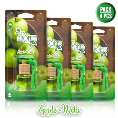 LES AROMES Deodorante profumo auto da appendere bottiglia 6 ml Mela - Pack 4 pz