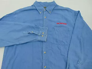 SCARAB Boats Button Front Dress work shirt Sz 2XL XXL Denim Solid Elegant EUC NN - Picture 1 of 9