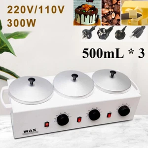 3 Pot Hair Removal Beauty Kit Depilatory Paraffin Machine Temp Adjust Wax Warmer - Picture 1 of 10