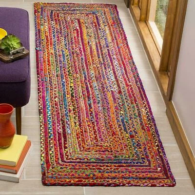 Rug Natural Jute & Cotton handmade reversible carpet modern look home decor rug - Image 1 of 4