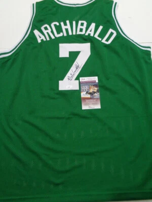 Nate "Tiny" Archibald Boston Celtics Custom Basketball Style Jersey JSA COA - Image 1 of 3