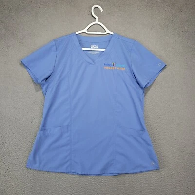 Blusa Mercy Hospital Scrub Feminina Grande Azul Enfermeira Uniforme Médico Substituição - Imagem 1 de 4