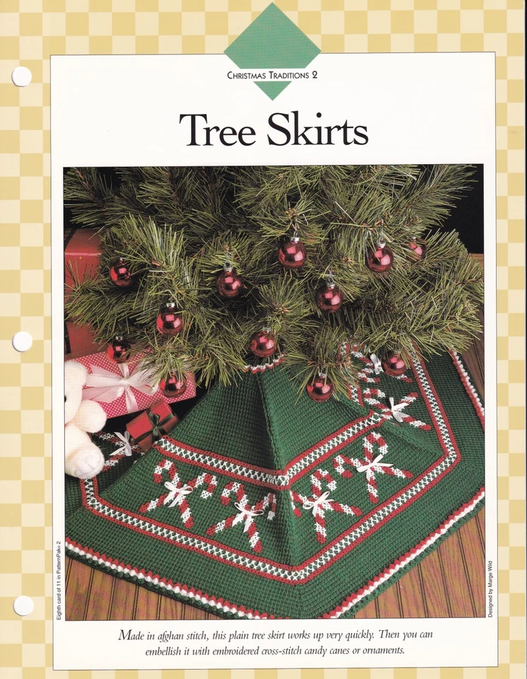 TREE SKIRTS Candy Cane Christmas Ornaments Vanna's Crochet Pattern - Image 1 of 1