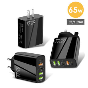 65W 5-Port PD Plug USB-C Type C Fast Wall Charger Adapter For iPhone 13/12 Pro